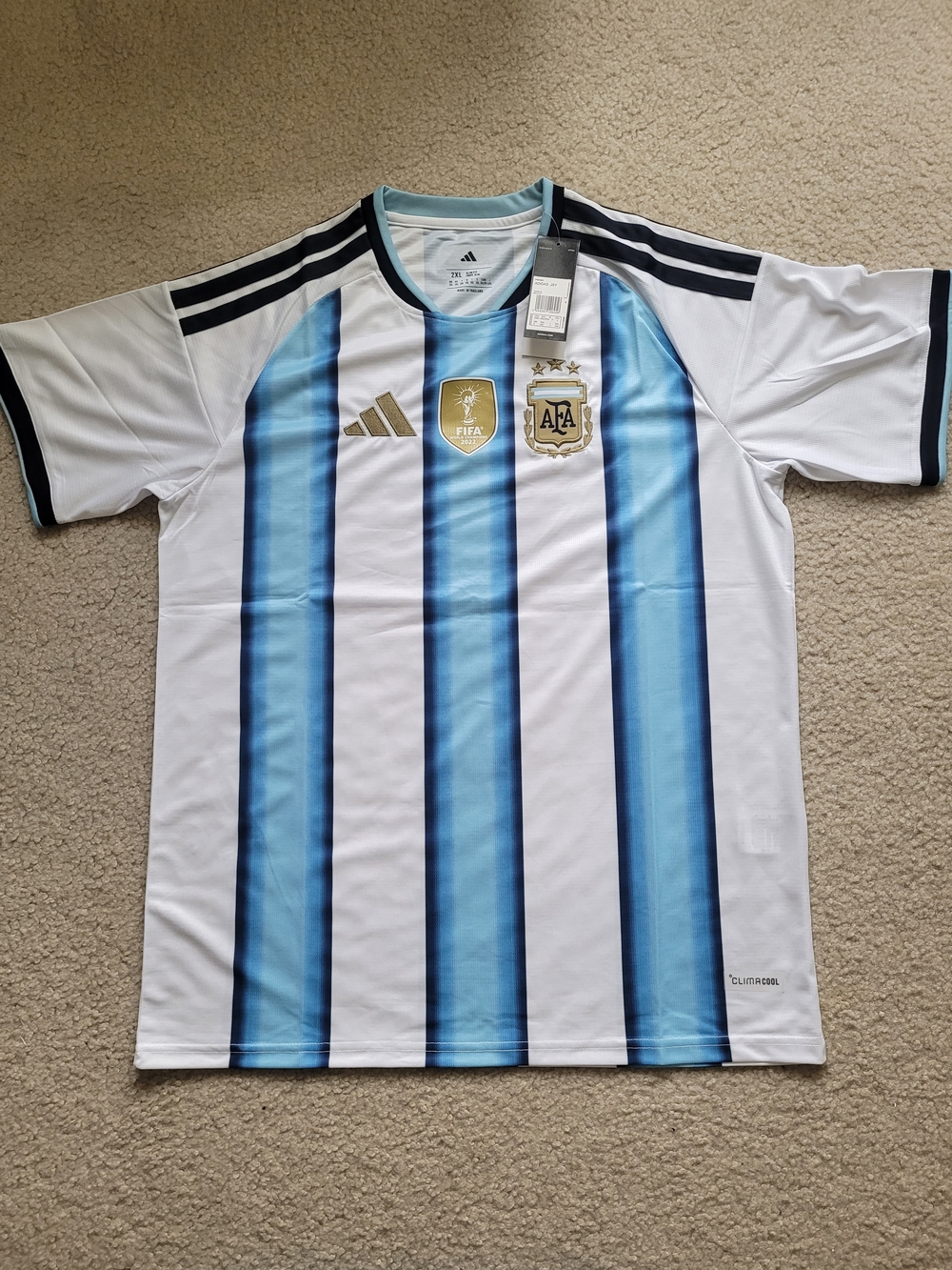 Adidas Argentina World Cup 2022 Home Soccer Jersey Men 2XL